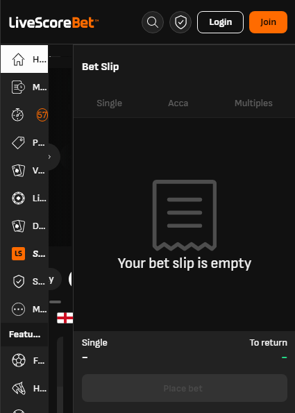 LiveScore Bet Casino Mobile screenshot